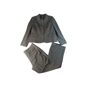 Rafaella Grey Glen Plaid Pant Suit Set‎ Blazer 14 Pants 16 Professional Office
